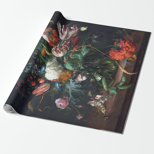 Jan Davidsz de Heem Vase of Flowers Wrapping Paper (Unrolled)