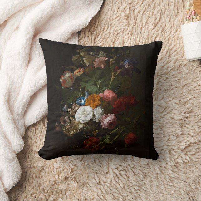 Jan Davidsz de Heem,  Vase with Flowers, 1700 Throw Pillow (Blanket)
