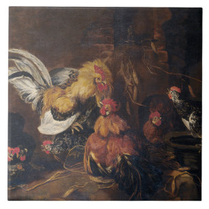 Jan Fyt  Cockfight Ceramic Tile