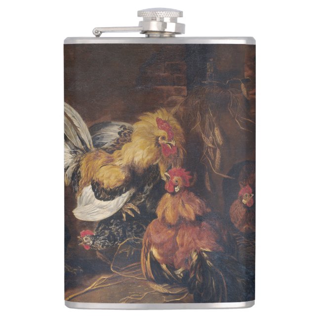 Jan Fyt  Cockfight Flask (Front)