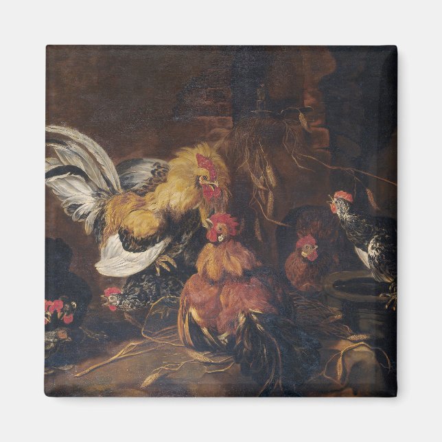 Jan Fyt  Cockfight Magnet (Front)