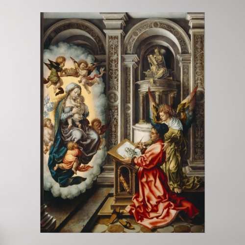 Jan Gossaert St Luke Painting the Madonna Poster