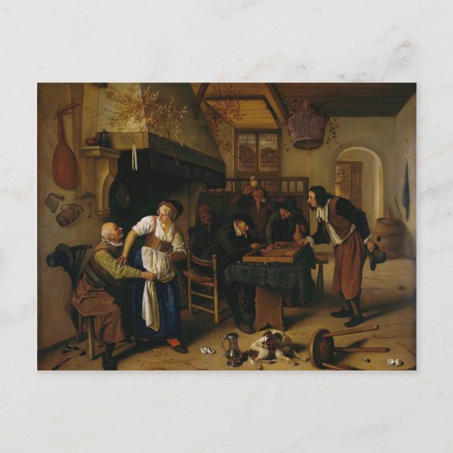 Jan Steen- In the Tavern Postcard (Front)