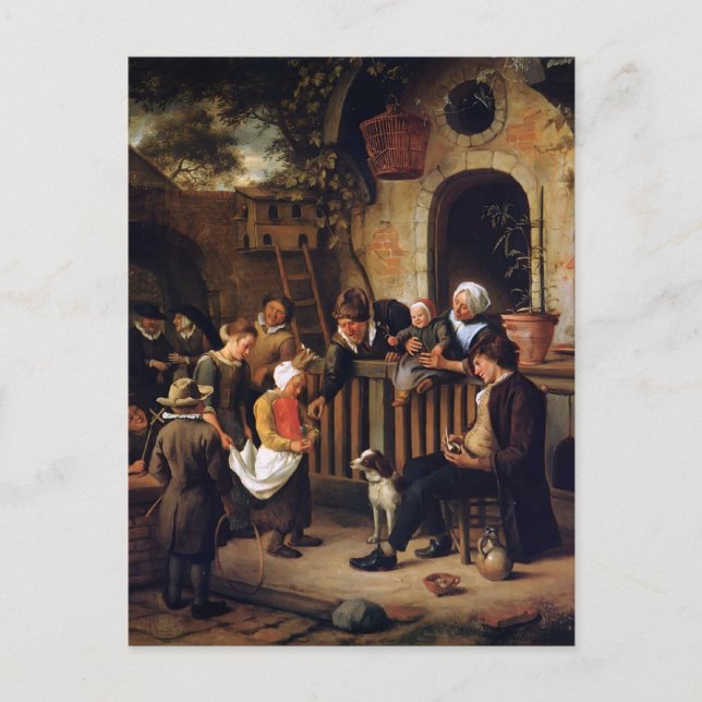 Jan Steen- Little collector Postcard (Front)