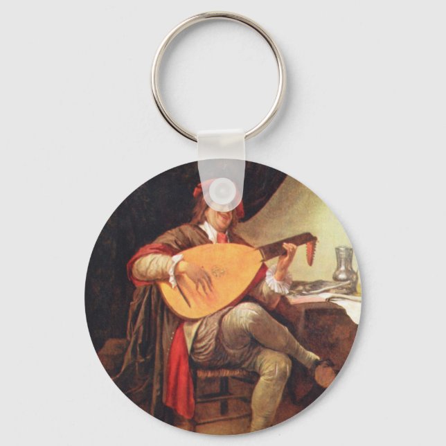 Jan Steen. Self-portrait playing the lute Keychain (Front)