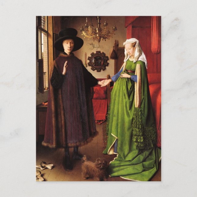 Jan van Eyck: Arnolfini Wedding Portrait Postcard (Front)