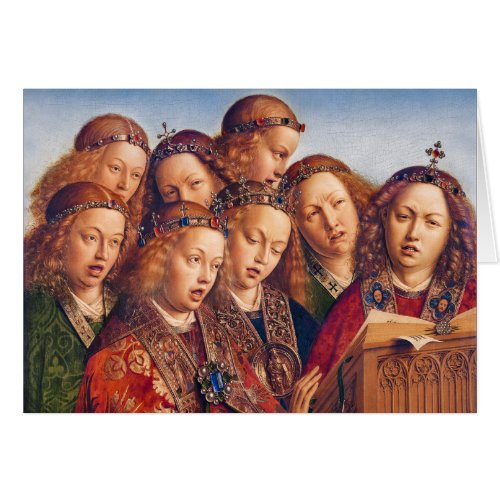 Jan van Eyck Singing angels Ghent altarpiece Card