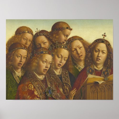 Jan van Eyck Singing angels Ghent CC0062 Poster