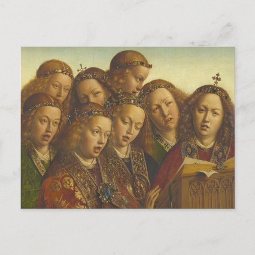 Jan van Eyck Singing angels Ghent CC0974 Postcard