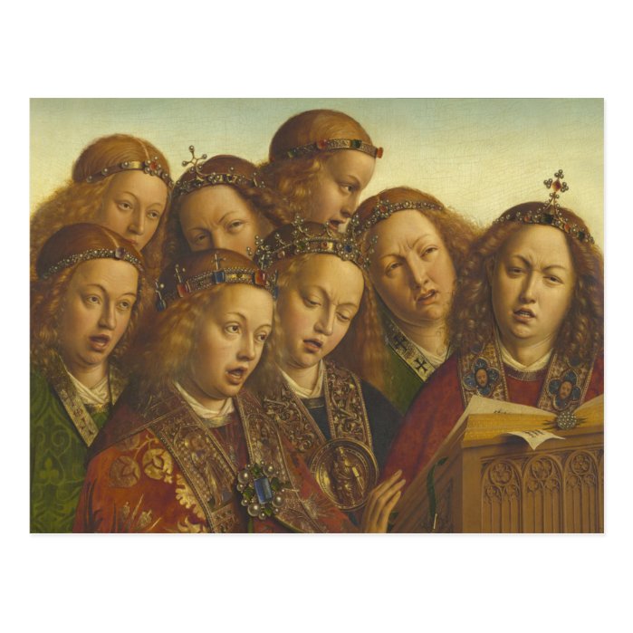 Jan van Eyck Singing angels Ghent CC0974 Postcard