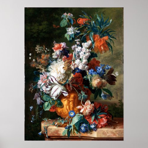 Jan van Huysum Bouquet of Flowers in an Urn Poster