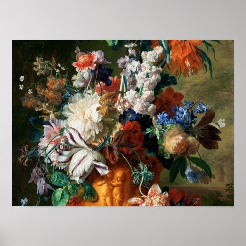 Jan Van Huysum _ Bouquet Of Flowers In An Urn Poster