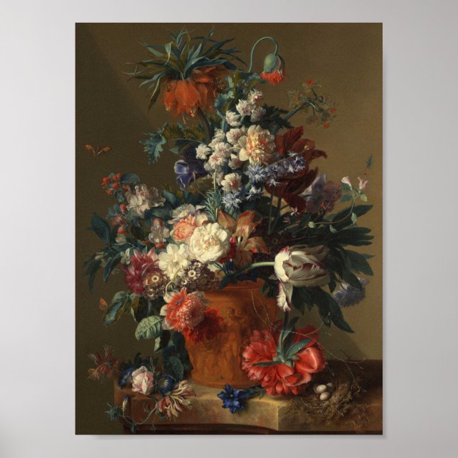 Jan Van Huysum - Vase Of Flowers Poster (Front)