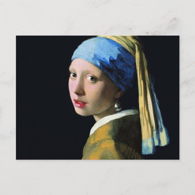 Jan Vermeer Girl With A Pearl Earring Baroque Art Postcard (Front)