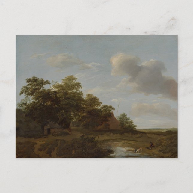 Jan Vermeer van Haarlem, Landscape with a Farm Postcard (Front)