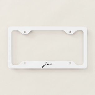 Jane as in Jane Austen, signature License Plate Frame