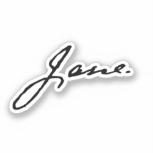 Jane as in Jane Austen, signature Sticker