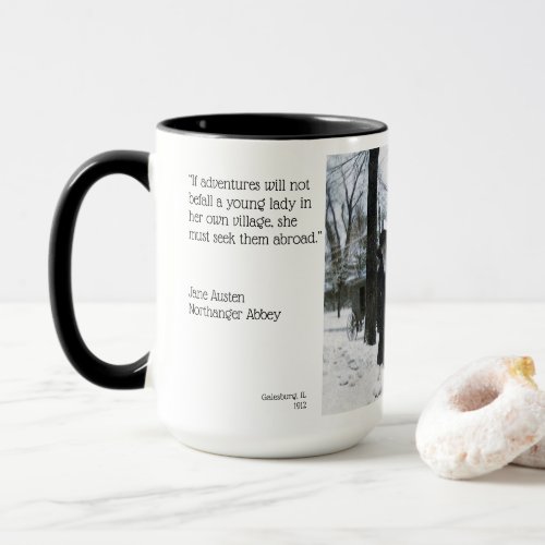 Jane Austen Adventure quote white Mug