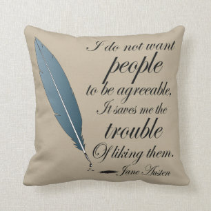 Jane Austen Agreeable People Quote Throw Pillow