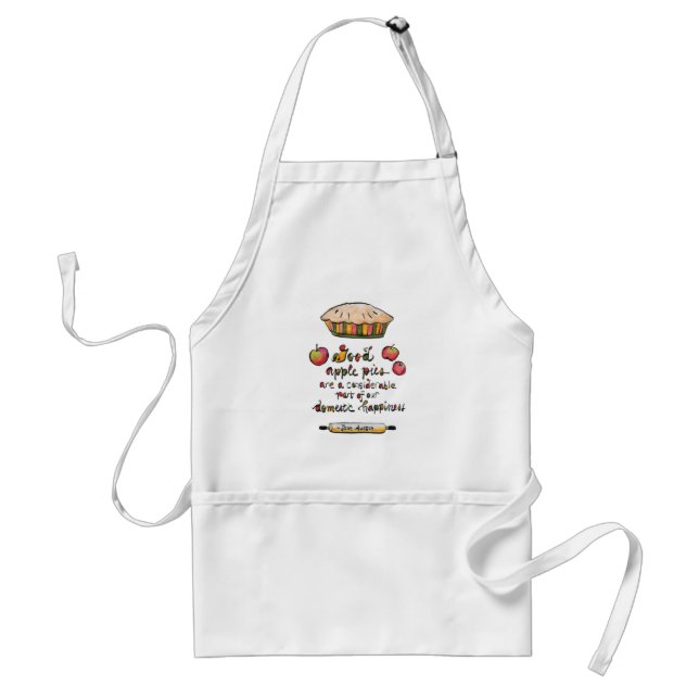 Jane Austen Apple Pie Happiness Quote Adult Apron (Front)