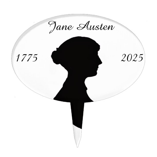 Jane Austen at 250 Cake Topper (Front)
