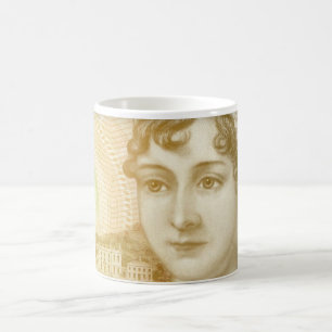 Jane Austen, bank note, book lovers Coffee Mug