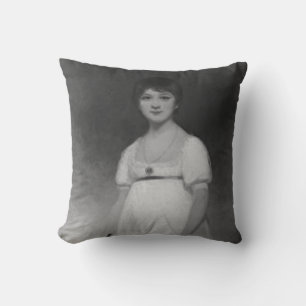 Jane Austen black and white fine art portrait Throw Pillow