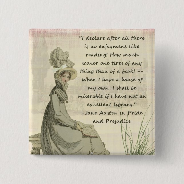 Jane Austen Book Lovers Button (Front)