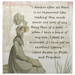 Jane Austen Book Lovers Cloth Napkin