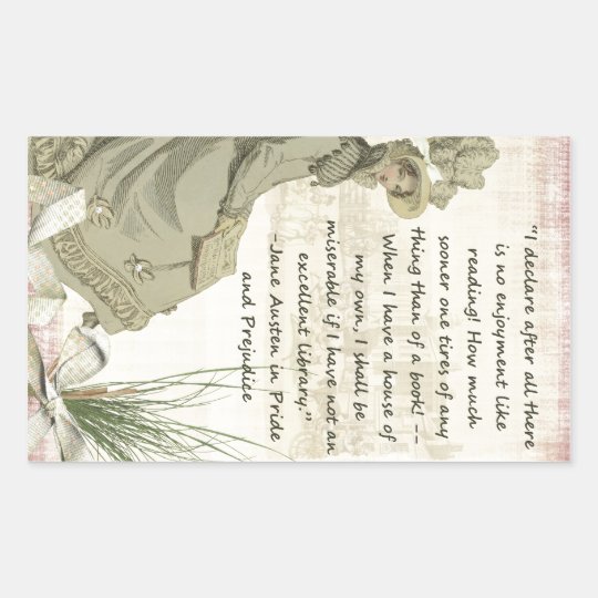 Jane Austen Book Lovers Rectangular Sticker