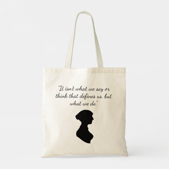 Jane Austen: books & quote Tote Bag (Back)