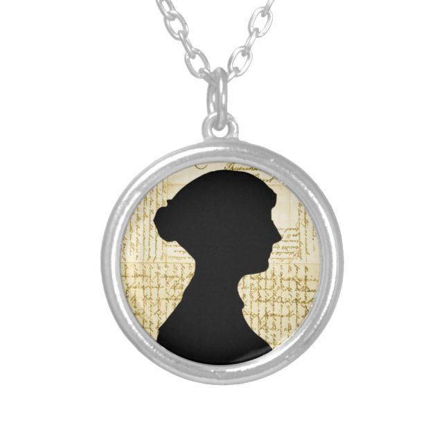 Jane Austen, Call Me Lady Jane Series Silver Plated Necklace (Front)