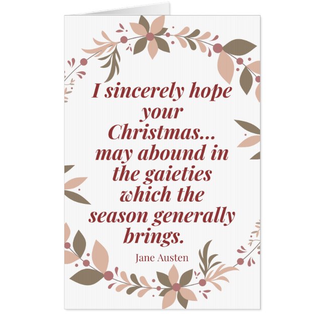 Jane Austen Christmas Quote Card (Front)