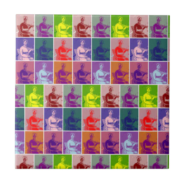 Jane Austen Colorful Pop Art Ceramic Tile Zazzle