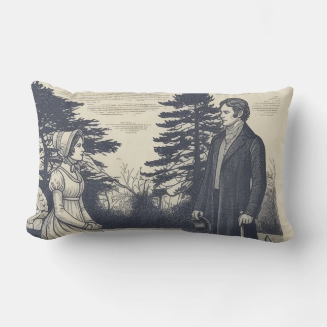 Jane Austen couples Lumbar Pillow (Front)