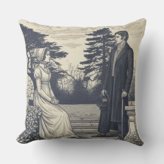 Jane Austen couples Throw Pillow