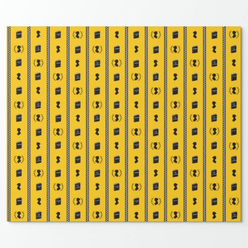 Jane Austen Couture NYC Taxi Stripe Wrapping Paper