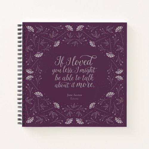 Jane Austen Emma Book Purple Floral Love Quote