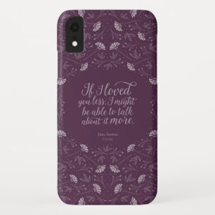 Jane Austen Emma Book Purple Floral Love Quote iPhone XR Case