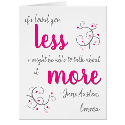 Jane Austen Emma Valentines Card