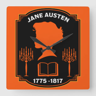 Jane Austen English Novelist Square Wall Clock