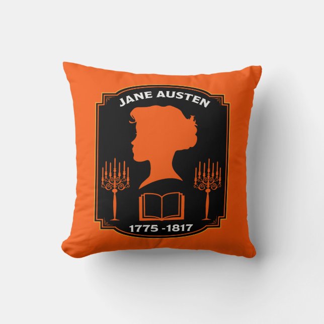 Jane Austen English Novelist Throw Pillow (Front)