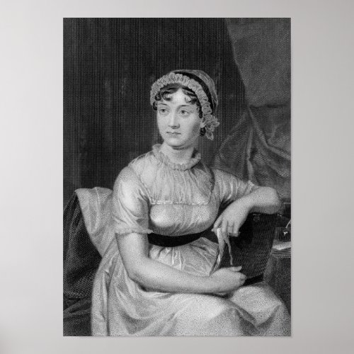 Jane Austen Engraved Portrait Poster