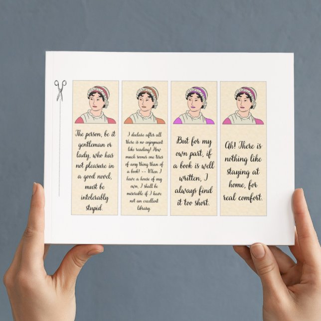 Jane Austen Famous Quotes Paper DIY Bookmarks (Creator Uploaded)