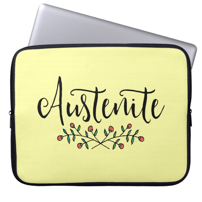 Jane Austen Floral Austenite Laptop Sleeve (Front)