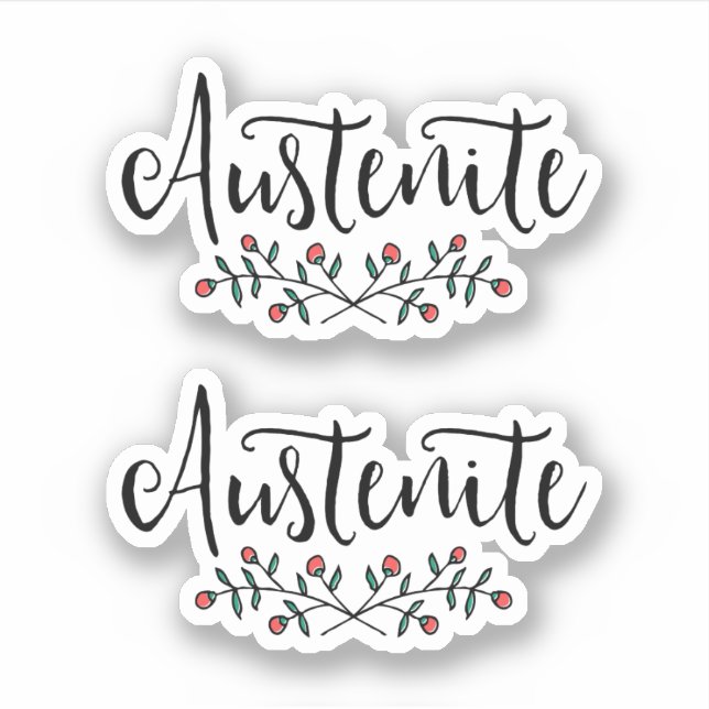 Jane Austen Floral Austenite Sticker (Front)