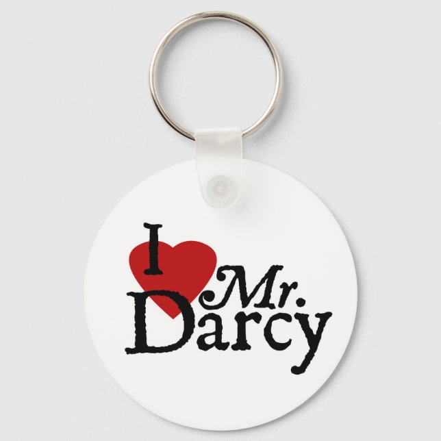 Jane Austen I LOVE Mr. Darcy Keychain (Front)