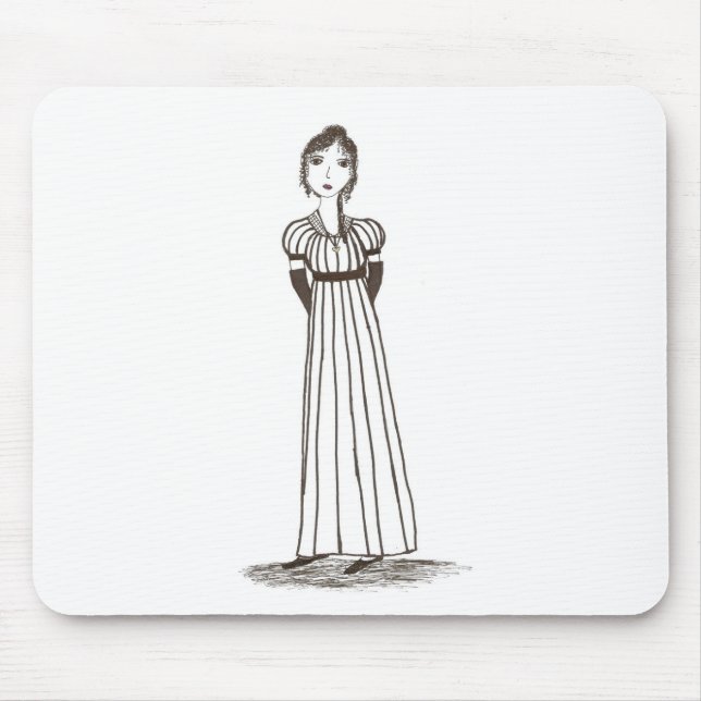 Jane Austen Inspired striped Dress Mouse Pad (Front)