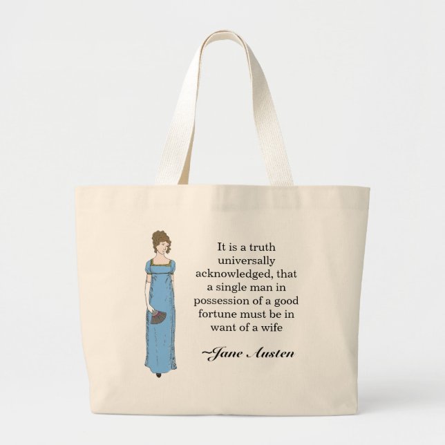 Jane Austen Lady Large Tote Bag (Front)