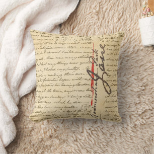 Jane Austen Letter Throw Pillow